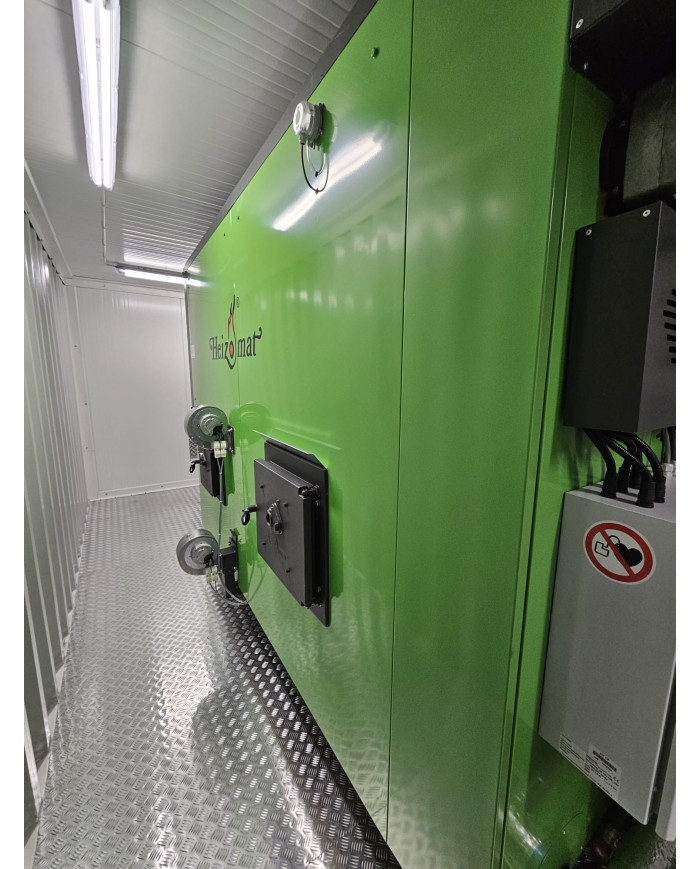 Kontenerowa kotłownia na biomasę RA 500P 40HC – moc do 499 kW, klasa 5
