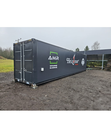 Kontenerowa kotłownia na biomasę RA 500P 40HC – moc do 499 kW, klasa 5