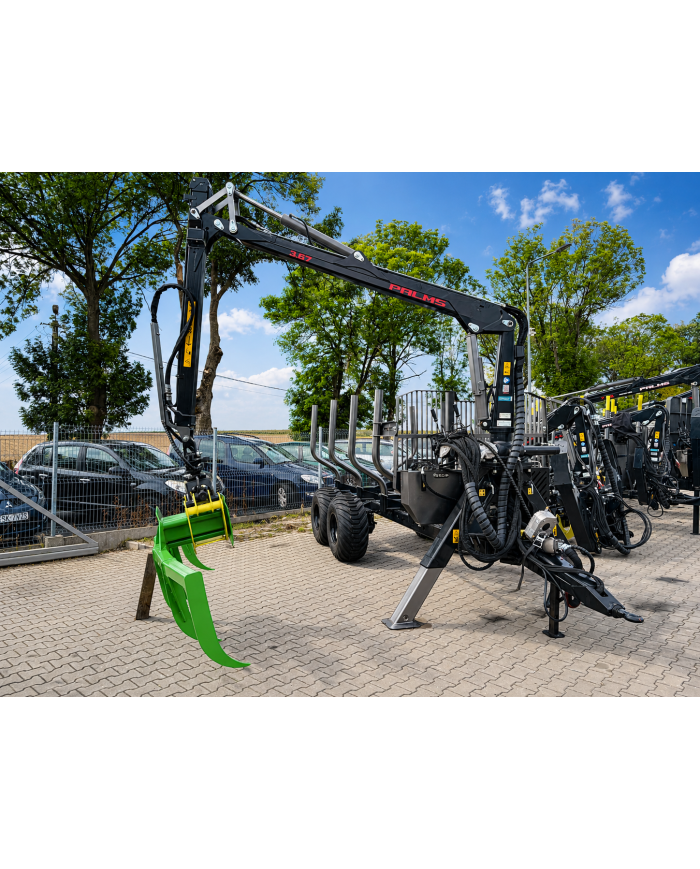 Zestaw zrywkowy PALMS - przyczepa PALMS 8D z żurawiem 3.67 - Maszyny leśne