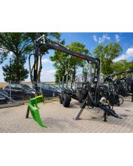 Zestaw zrywkowy PALMS - przyczepa PALMS 8D z żurawiem 3.67 - Maszyny leśne